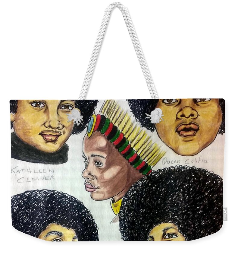 Black Art Weekender Tote Bag featuring the drawing Da Pantherlettes by Joedee