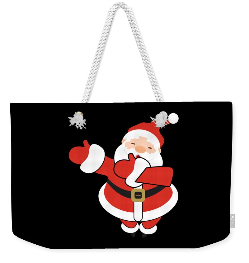 Christmas 2023 Weekender Tote Bag featuring the digital art Dabbin Santa by Flippin Sweet Gear
