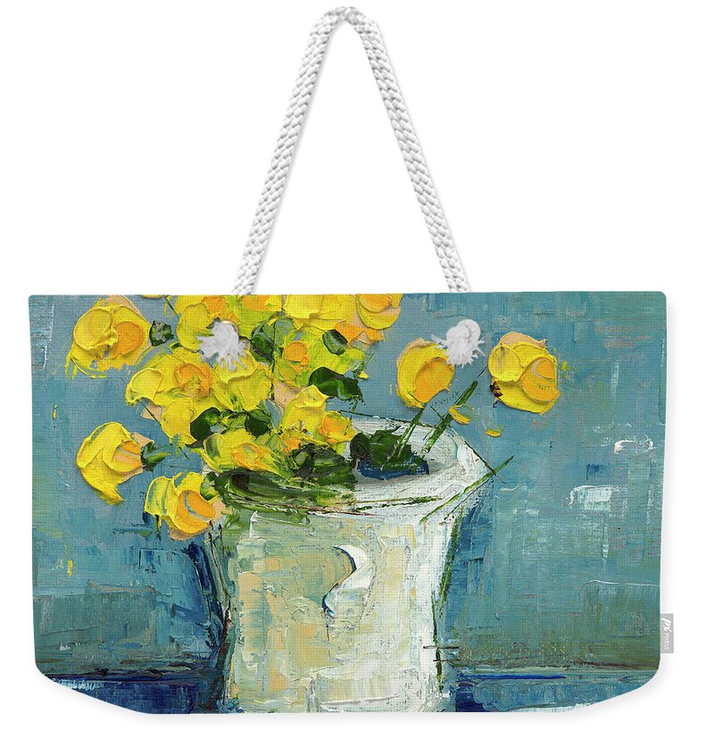 Daffodils Weekender Tote Bag featuring the painting Daffodils by Roger Clarke