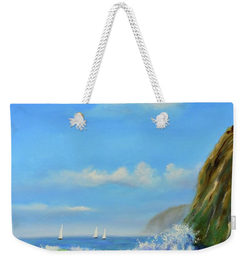 Dana Point Weekender Tote Bag featuring the painting Dana Point by Mary Scott