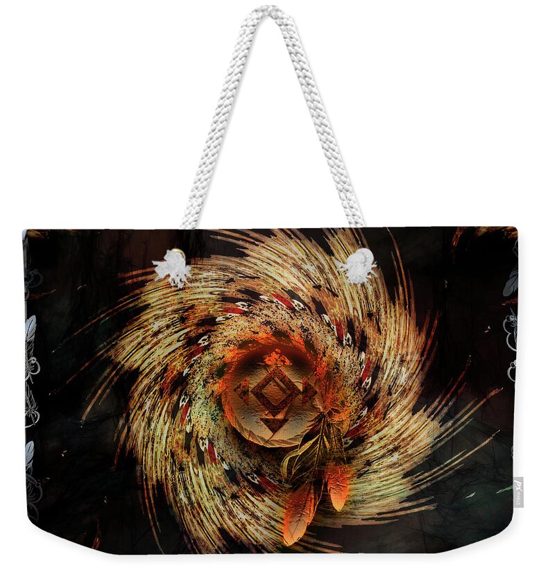 American Indian Weekender Tote Bag featuring the digital art Dance Of Honor by Michael Damiani