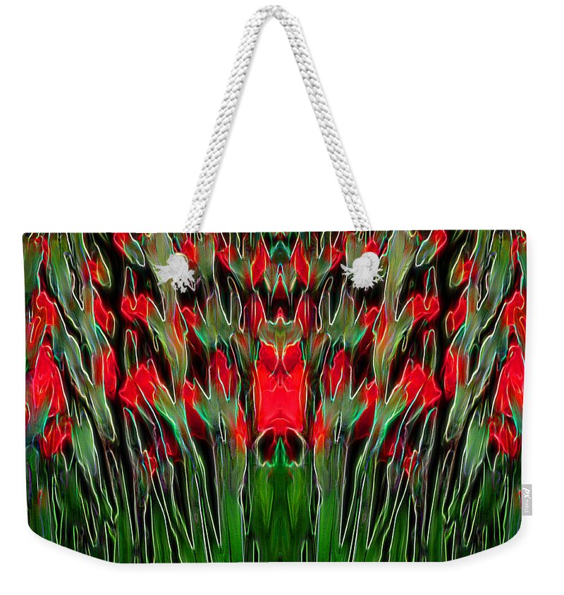 Marc Nader Photo Art Weekender Tote Bag featuring the photograph Dance Of The Budding Irises by Marc Nader