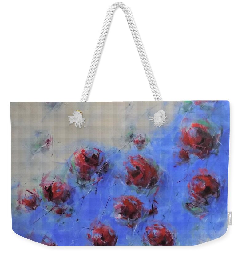 Floral Weekender Tote Bag featuring the painting Dance of the Poppies by Dan Campbell