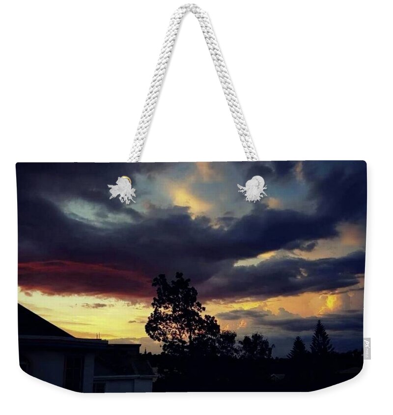 Haiti Weekender Tote Bag featuring the photograph Dark Sunset in Haiti by Vanessa Archer