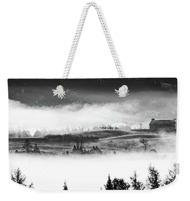 Vermont Weekender Tote Bag featuring the photograph Darling Hill Panoramic by Tim Kirchoff