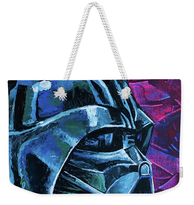 Star Wars Weekender Tote Bag featuring the painting Darth Vader by Aaron Spong
