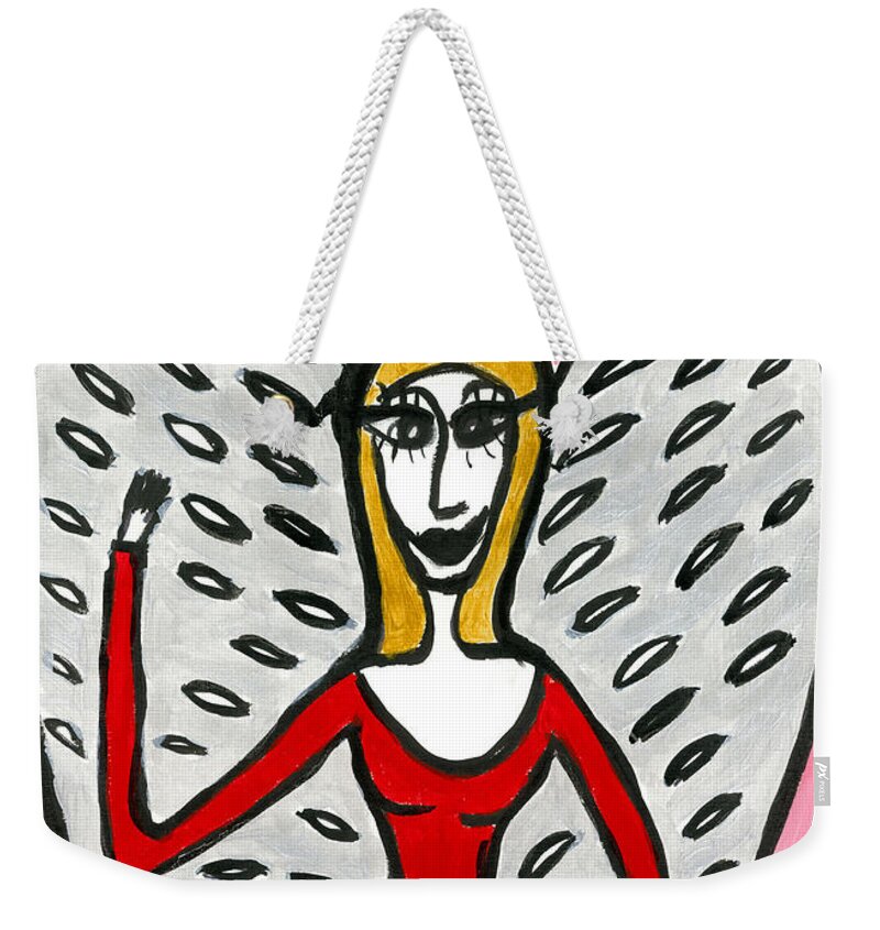 Angel Weekender Tote Bag featuring the painting Dassatrea Angel of Ascension by Victoria Mary Clarke