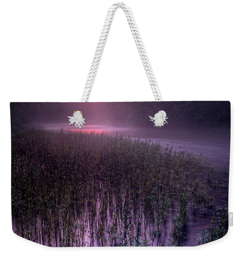 2012 Weekender Tote Bag featuring the photograph Dawn Mist by Robert Charity