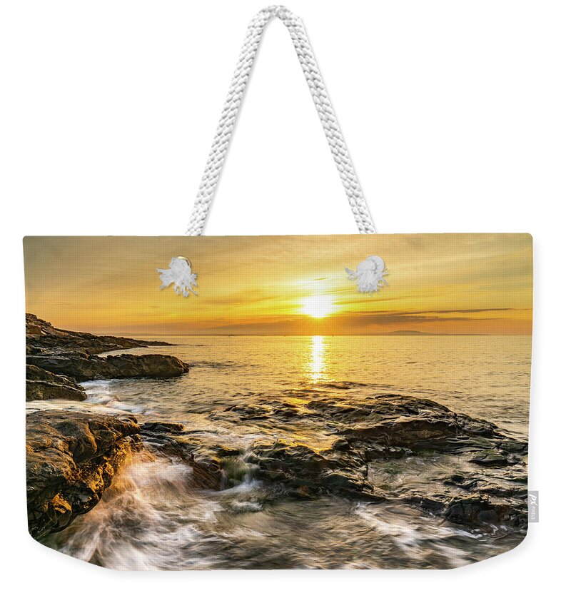 Acadia National Park Weekender Tote Bag featuring the photograph Dawn on the Acadia Coast by Ron Long Ltd Photography