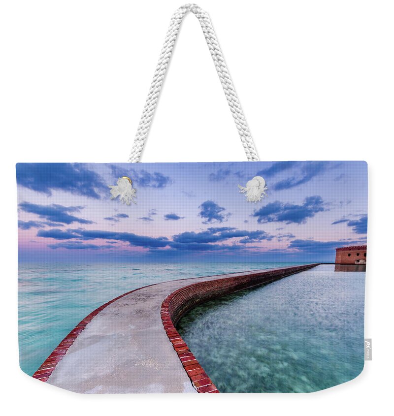 Adventure Weekender Tote Bag featuring the photograph Dawn over water trail - Dry Tortugas National Park by Sandra Foyt