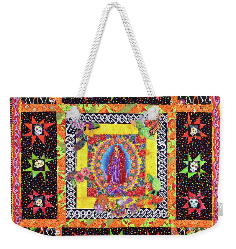 Day Of The Dead Weekender Tote Bag featuring the mixed media Day of the Dead Celebration by Vivian Aumond