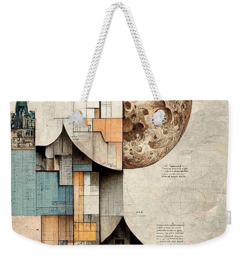 Moon Weekender Tote Bag featuring the digital art Day to Night by Nickleen Mosher