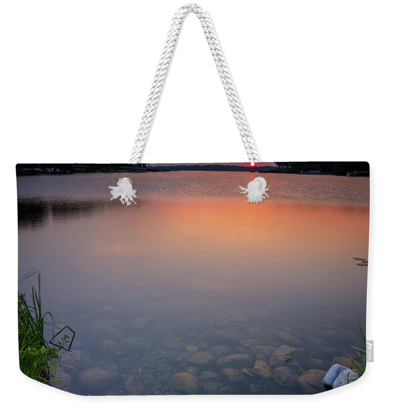 Delafield Weekender Tote Bag featuring the photograph Daybreak on Nagawicka by Andrew Slater