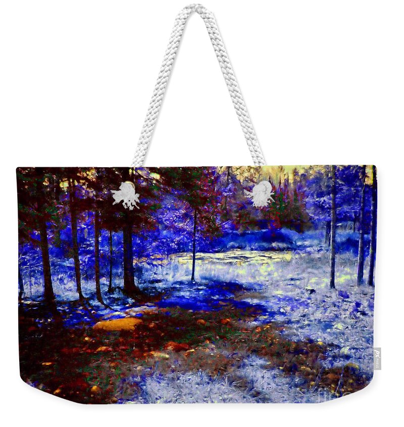  Weekender Tote Bag featuring the photograph Daylight on the Pond by Shirley Moravec