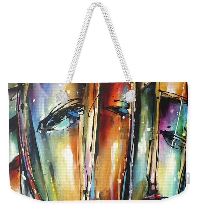Urban Weekender Tote Bag featuring the painting Dazzled by Michael Lang
