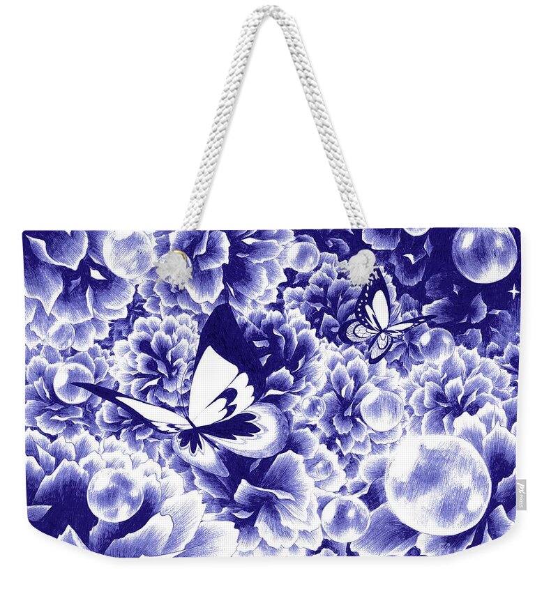 Butterflies Weekender Tote Bag featuring the drawing Dazzling by Alice Chen