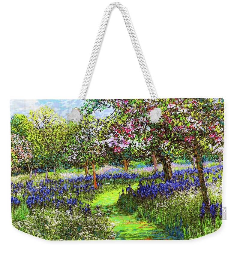 Landscape Weekender Tote Bag featuring the painting Dazzling Spring Day by Jane Small