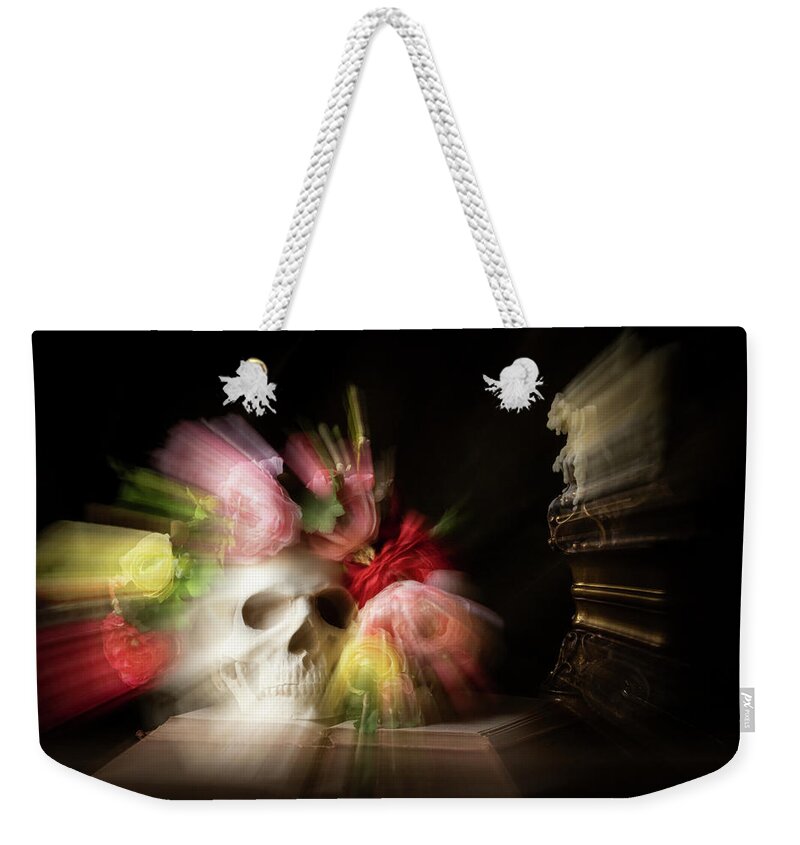Skull Weekender Tote Bag featuring the photograph Death Kindly Stopped for Me by Holly Ross