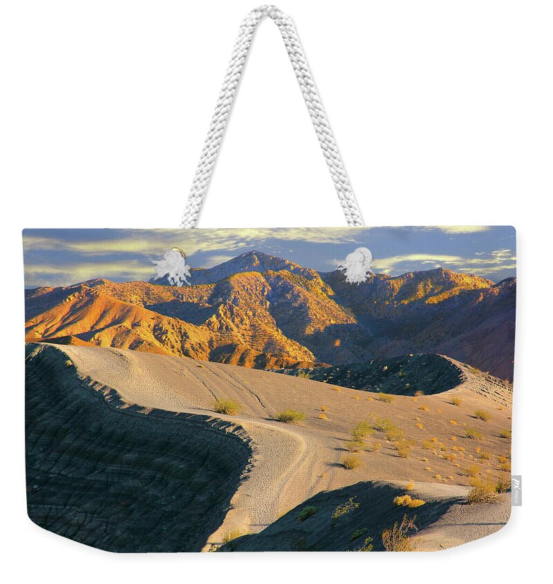 Desert Weekender Tote Bag featuring the photograph Death Valley at Sunset by Mike McGlothlen