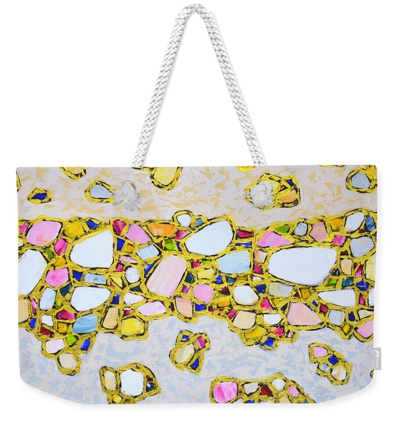 Stones Weekender Tote Bag featuring the painting 	Decoration. by Iryna Kastsova