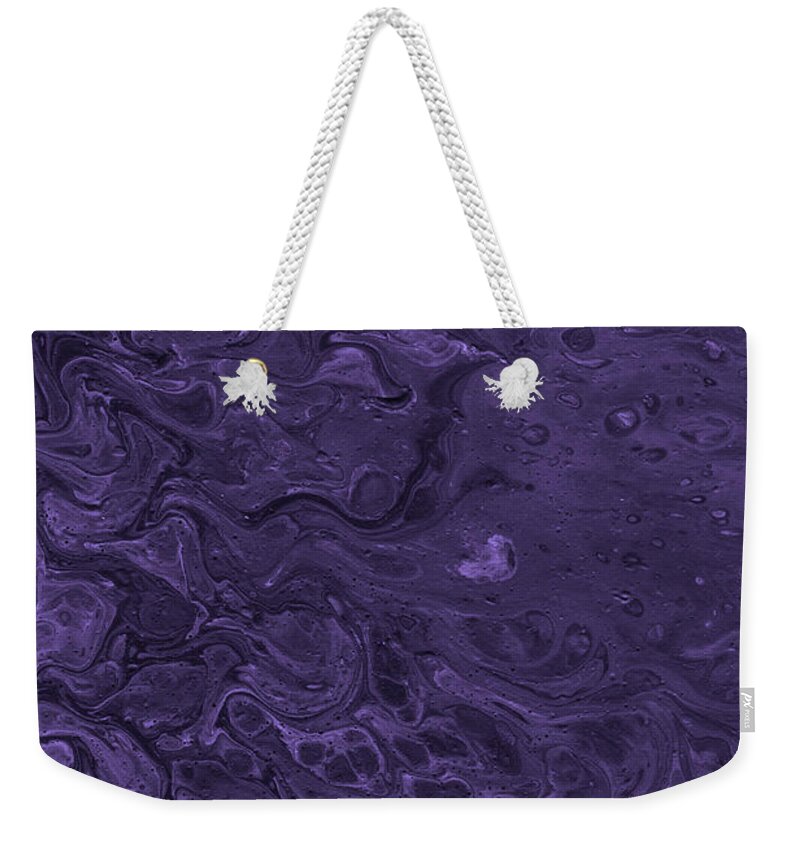 Deep Purple Weekender Tote Bag featuring the painting Deep Purple by Abstract Art