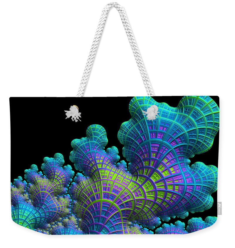 Deep Sea Coral Weekender Tote Bag featuring the digital art Deep Sea Coral by Susan Maxwell Schmidt