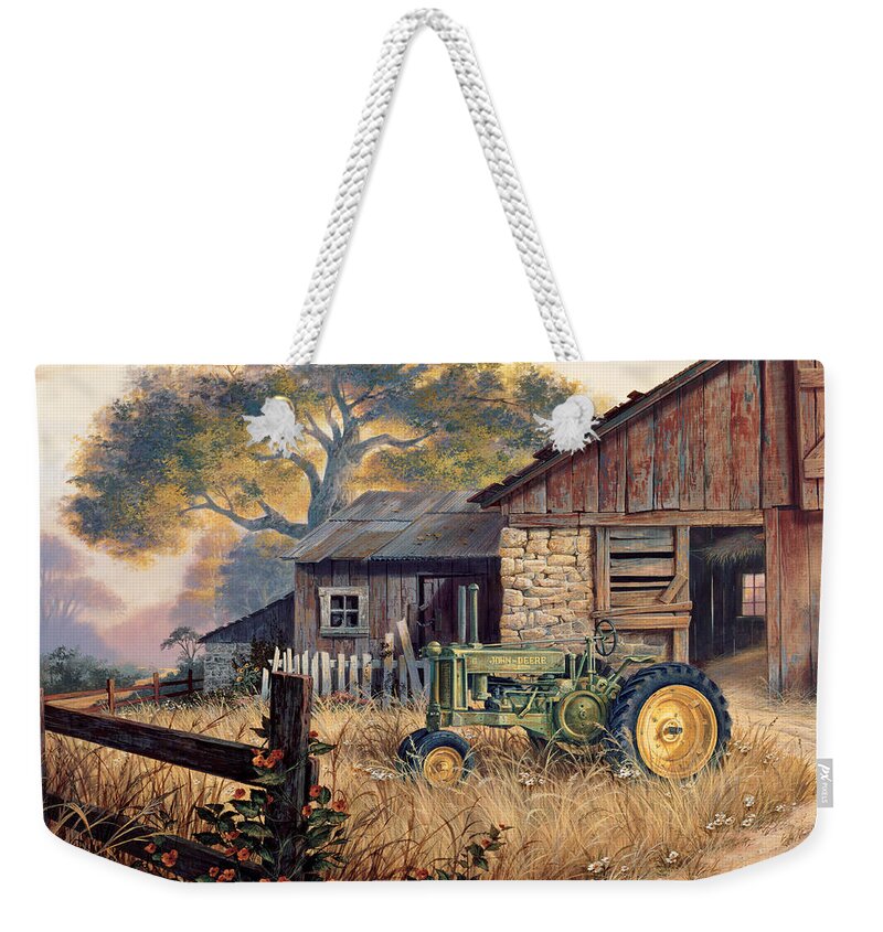 Michael Humphries Weekender Tote Bag featuring the painting Deere Country by Michael Humphries