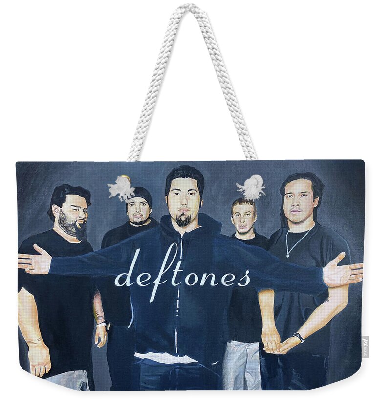Deftones Weekender Tote Bag featuring the painting Deftones by Michael Morgan