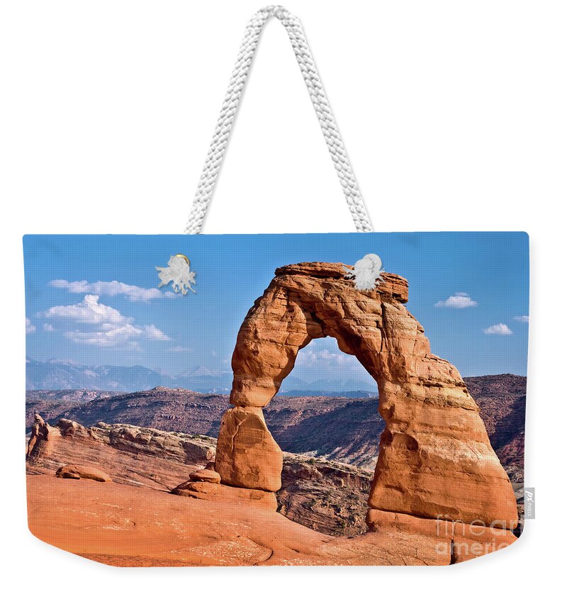 Arches Weekender Tote Bag featuring the photograph Delicate Arch Arches National Park by Delphimages Photo Creations