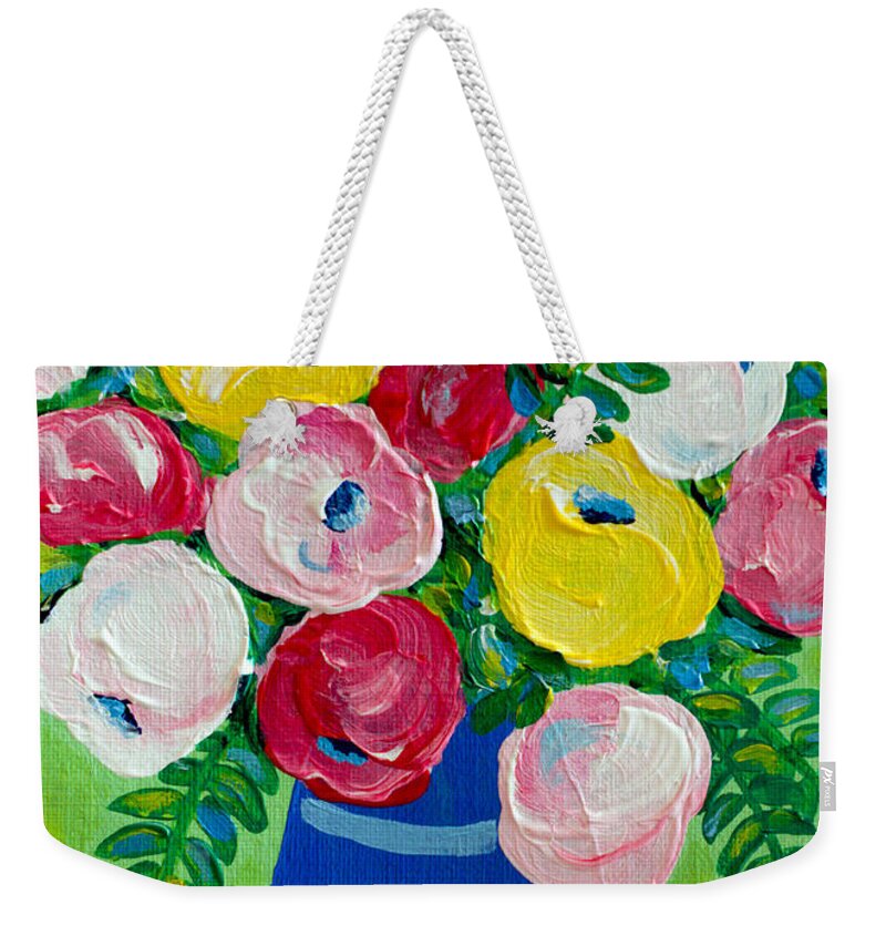 Floral Bouquet Weekender Tote Bag featuring the painting Delightful by Beth Ann Scott