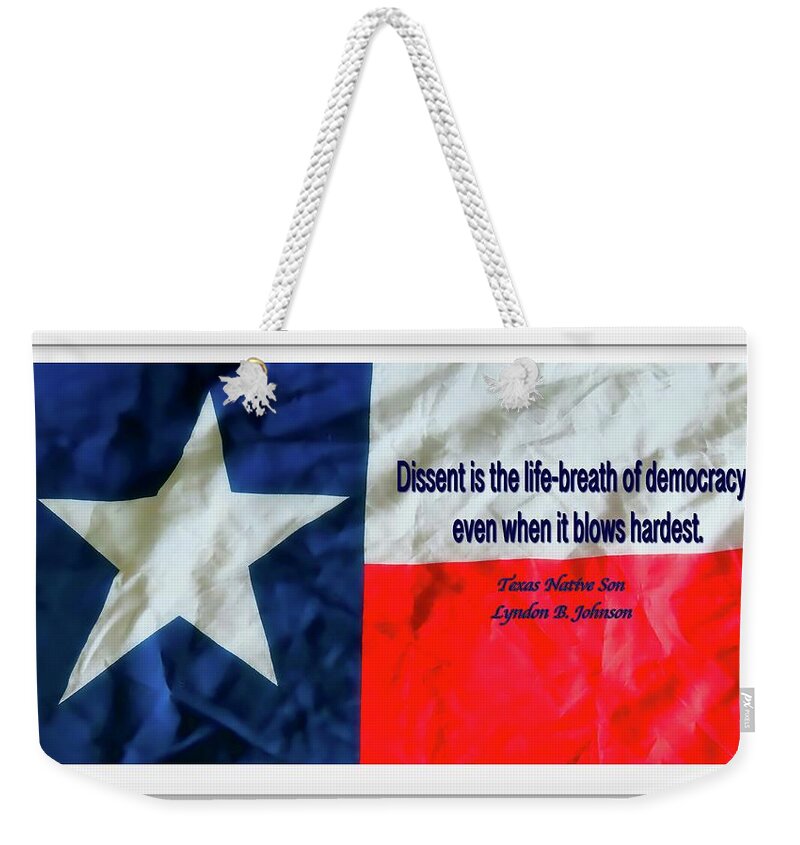 Protest Weekender Tote Bag featuring the photograph Democracy and Dissent by Judy Kennedy