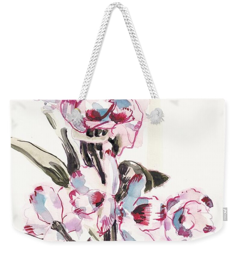Noble Weekender Tote Bag featuring the painting Dendrobium Nobile by George Cret