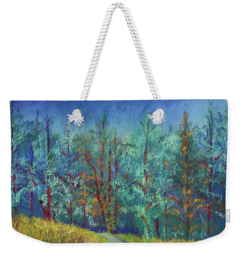 Forest Weekender Tote Bag featuring the painting Dense Forest by Karin Eisermann