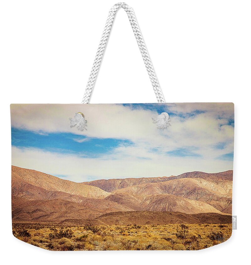 Landscapes Weekender Tote Bag featuring the photograph Desert Hills by Claude Dalley