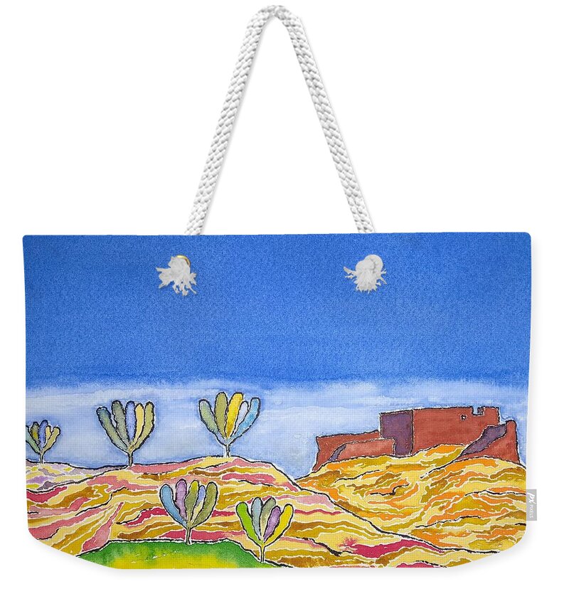 Watercolor Weekender Tote Bag featuring the painting Desert Spring by John Klobucher