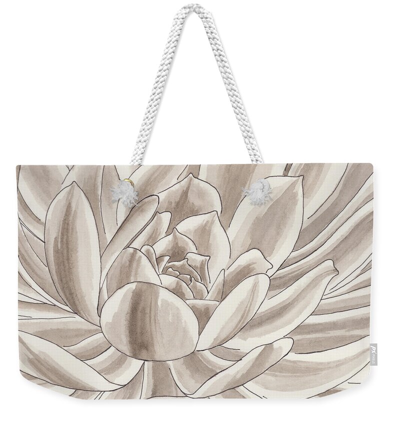 Watercolor Weekender Tote Bag featuring the painting Desert Succulent I by Nikita Coulombe