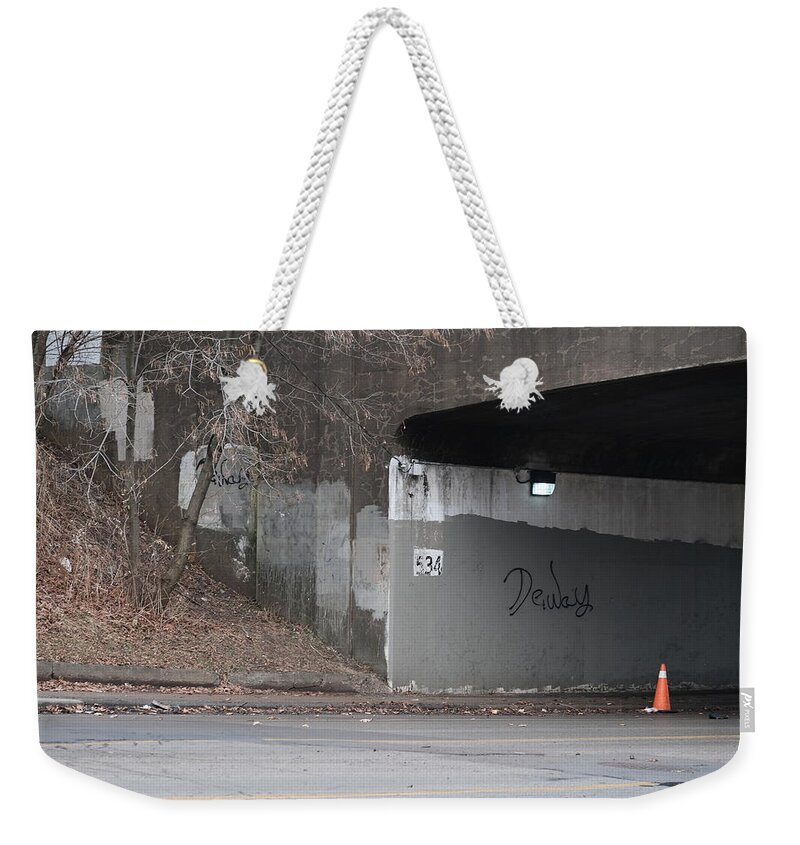 Urban Weekender Tote Bag featuring the photograph Dewey by Kreddible Trout