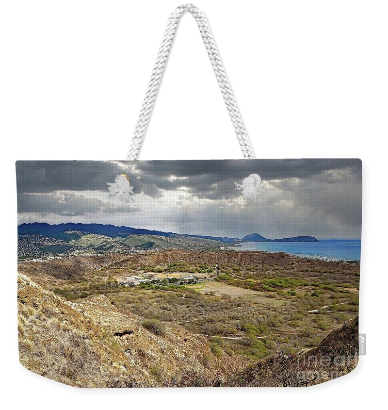 Jon Burch Weekender Tote Bag featuring the photograph Diamond Head Crater by Jon Burch Photography