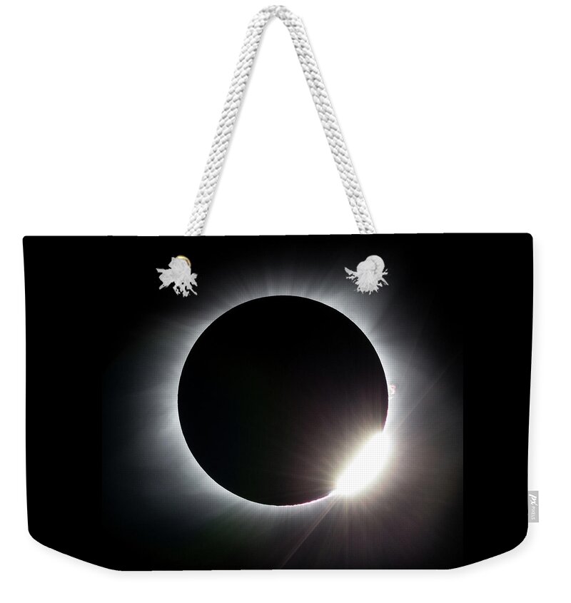 Solar Eclipse Weekender Tote Bag featuring the photograph Diamond Ring by David Beechum