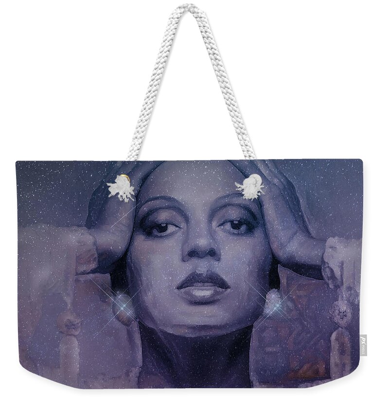  Weekender Tote Bag featuring the digital art Diana Ross D by Richard Laeton