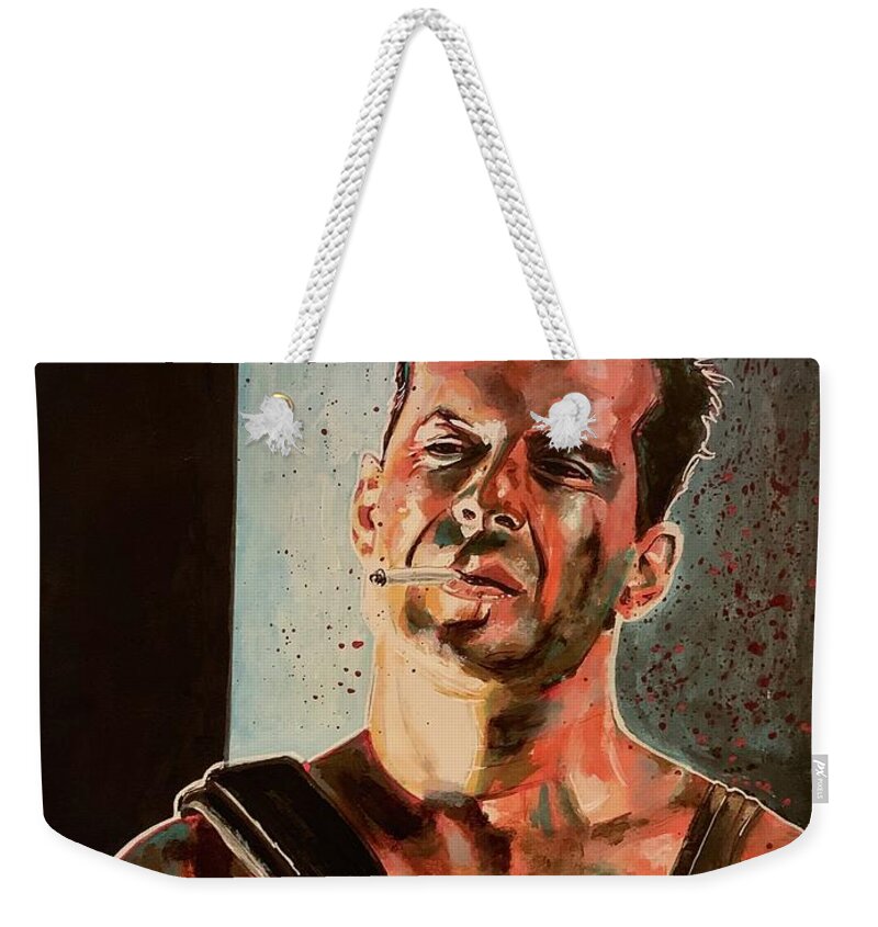Die Hard Weekender Tote Bag featuring the painting Die Hard by Joel Tesch