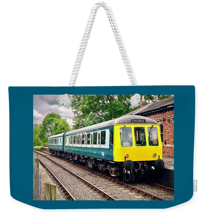 Br Weekender Tote Bag featuring the photograph British Rail Class 116 and Class 122 DMU Set by Gordon James