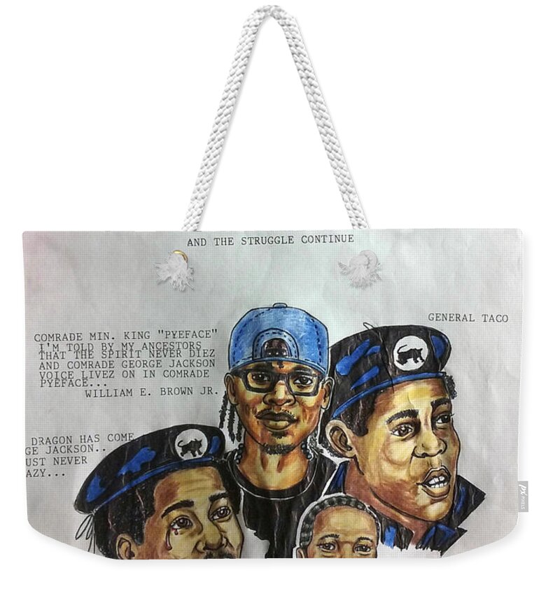 Black Art Weekender Tote Bag featuring the drawing Difference Between Menz and Boyz by Joedee