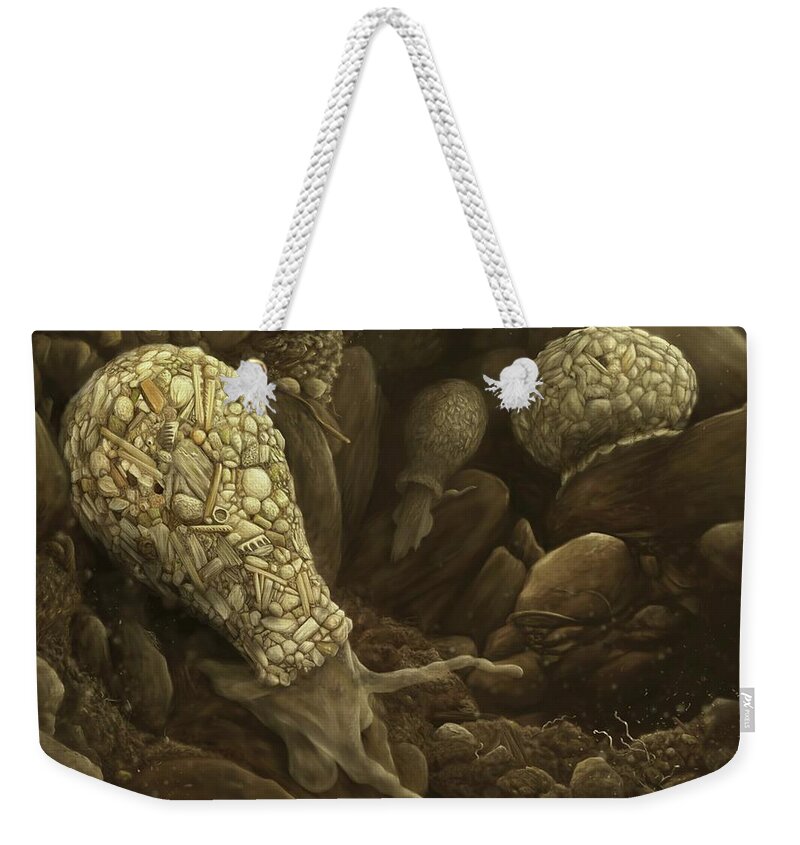 Protozoa Weekender Tote Bag featuring the digital art Difflugia by Katelyn Solbakk