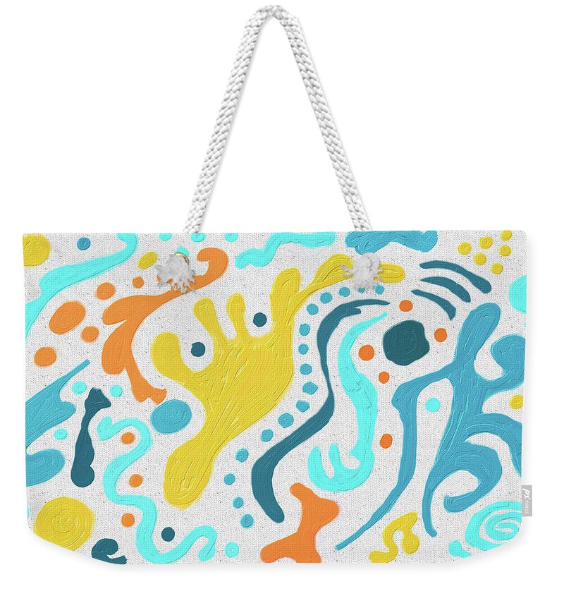 Abstract Weekender Tote Bag featuring the painting Diffusion by Christina Wedberg