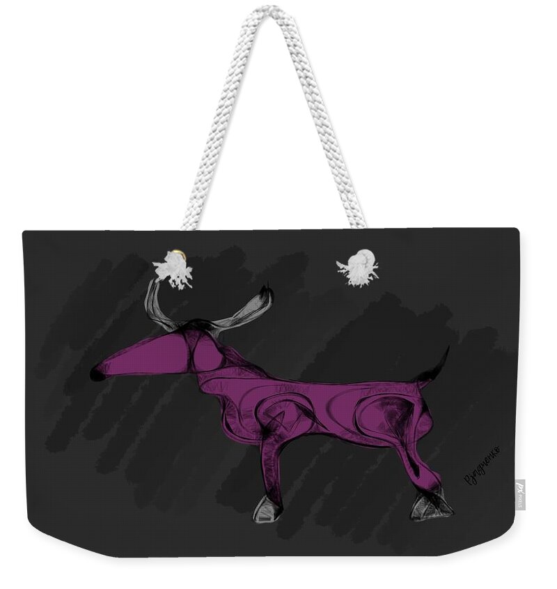 Animal Weekender Tote Bag featuring the digital art Siberan ant eater by Ljev Rjadcenko