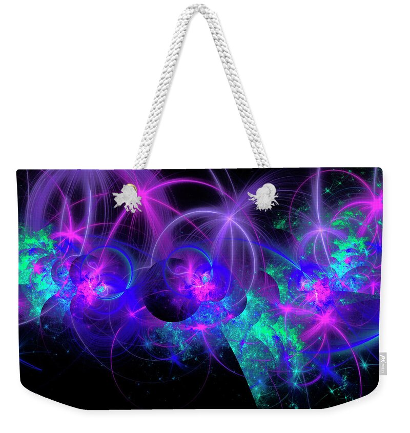 Fractal Weekender Tote Bag featuring the digital art Dimensions #3 by Mary Ann Benoit