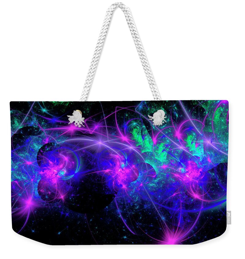 Fractal Weekender Tote Bag featuring the digital art Dimensions #4 by Mary Ann Benoit