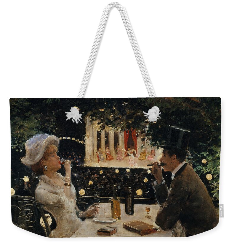 19th Century Painters Weekender Tote Bag featuring the painting Dinner at the Ambassadors by Jean Beraud