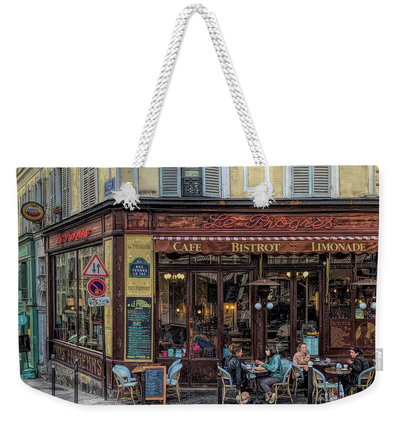 Paris Weekender Tote Bag featuring the photograph Dinning in Paris by Jim Hatch